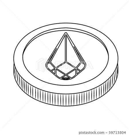 Abstract virtual coin 39713804