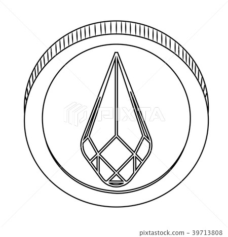 Abstract virtual coin 39713808