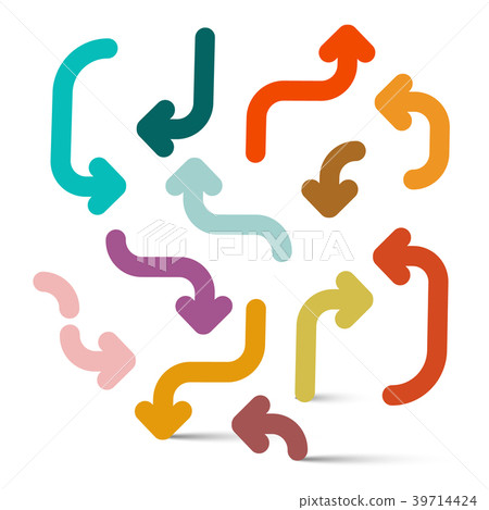 Arrows on White Background. Vector Colorful Arrow - Stock Illustration ...