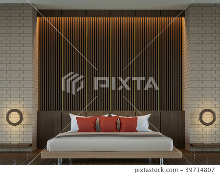 Modern contemporary bedroom 3d render 39714807