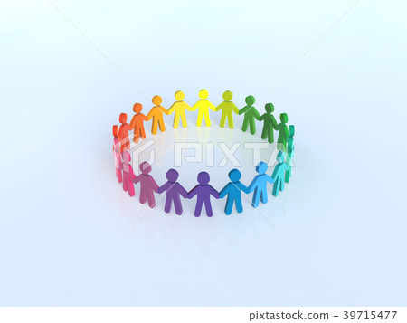 Circle of people peace exchange friendship 39715477