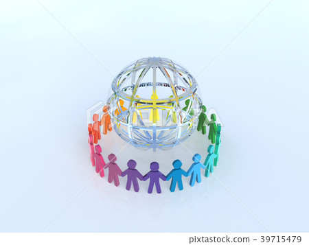 Circle of people peace exchange friendship 39715479