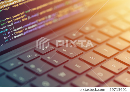 Closeup programmer coding on screen 39715691