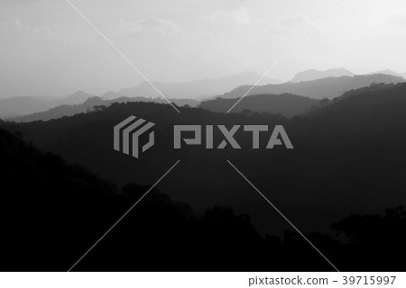 Black and grey mountain silhouette, nicaraguan 39715997