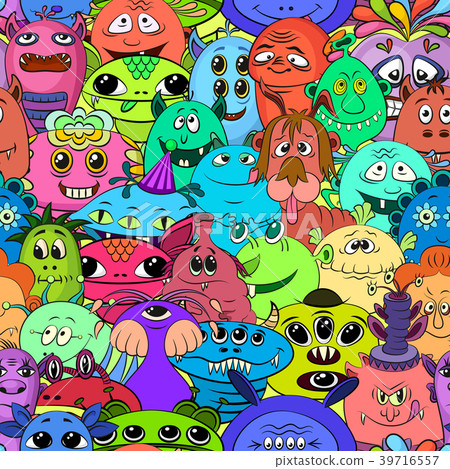 Cartoon Monsters Seamless 39716557