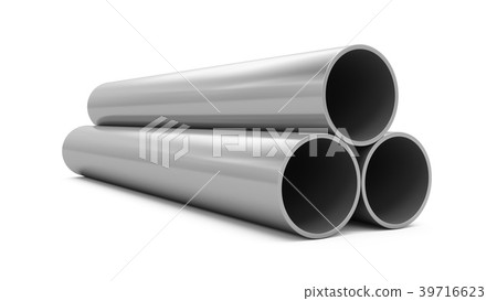 3D Rendering Metal Pipes isolated on white 39716623