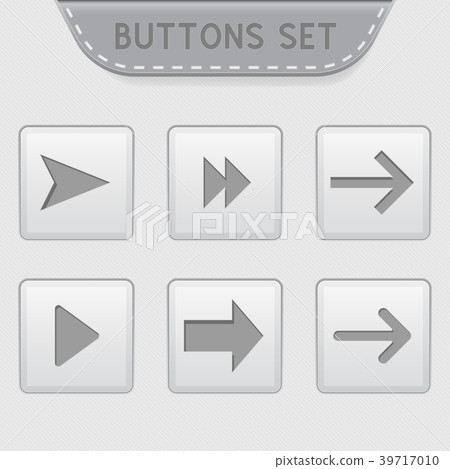 Menu buttons with arrows. White 3d interface icons - Stock Illustration ...