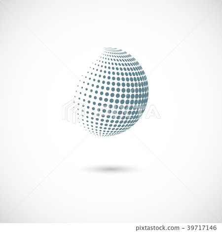 Vector abstract dotted halftone planet 39717146