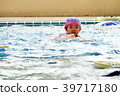 Asian girl swimming in swimming pool  39717180