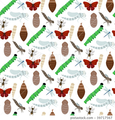 Colorful butterflies with abstract decorative 39717567