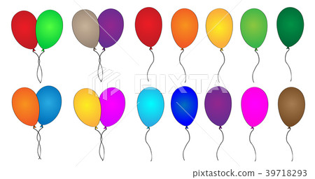 Colorful party balloons collection 39718293