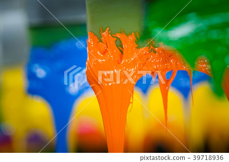 colorful ink flow down from printer handle colorful ink flow down from printer handle 39718936
