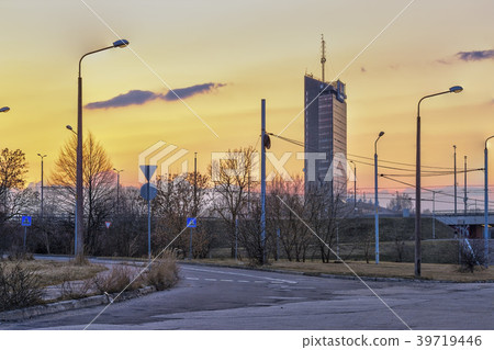 Beautiful sunset view over Riga. Latvia Beautiful sunset view over Riga. Latvia 39719446