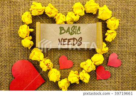 Handwriting Announcement text showing Basic Needs 39719661