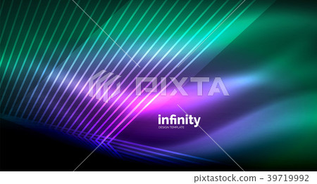 Shiny straight lines on dark background, techno 39719992