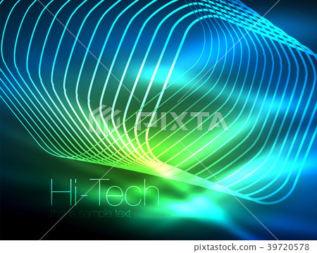 Neon glowing outline squares in dark Neon glowing outline squares in dark 39720578