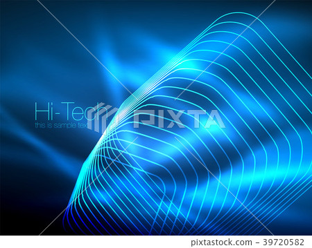 Neon glowing outline squares in dark Neon glowing outline squares in dark 39720582