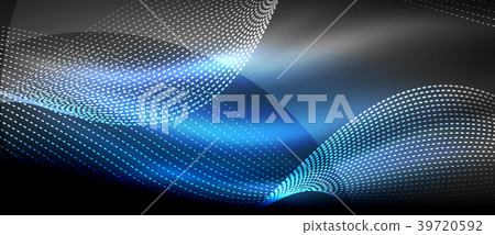Glowing abstract wave on dark, shiny motion, magic 39720592
