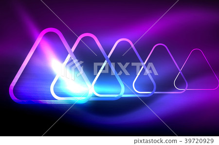 Glowing vector triangle geometric shapes in dark - Stock Illustration ...