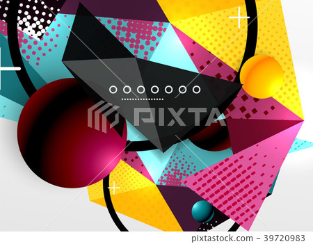 Vector color geometric abstract composition - Stock Illustration ...