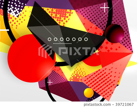 Vector color geometric abstract composition - Stock Illustration ...