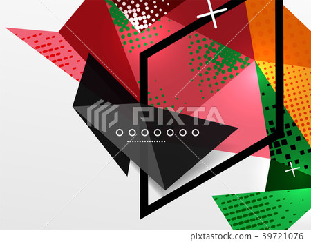 Vector color geometric abstract composition - Stock Illustration ...