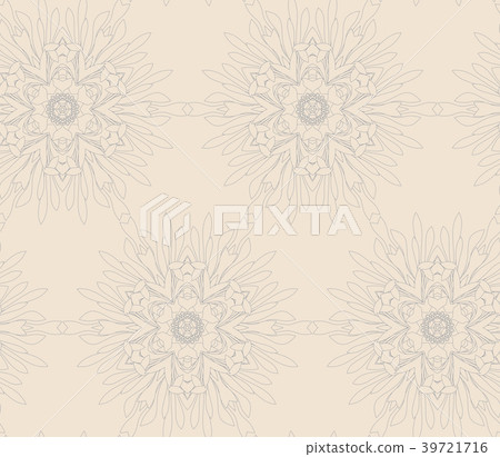 Vector seamless pattern with mandala shape. - Stock Illustration ...