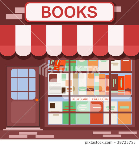 Books shop facade vector background building 39723753