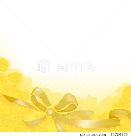 Yellow rose ribbon bottom background illustration - Stock Illustration ...