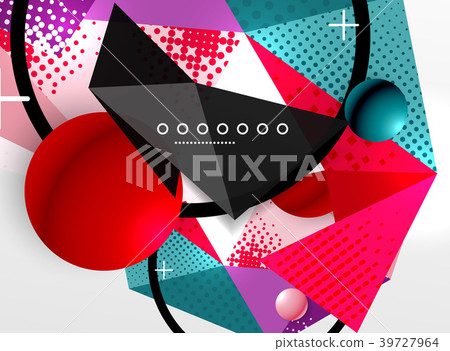 Vector color geometric abstract composition - Stock Illustration ...