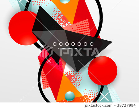 Vector color geometric abstract composition - Stock Illustration ...