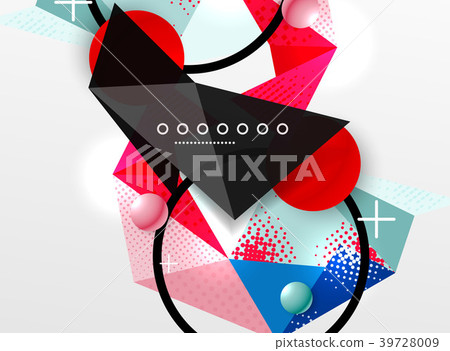 Vector color geometric abstract composition - Stock Illustration ...