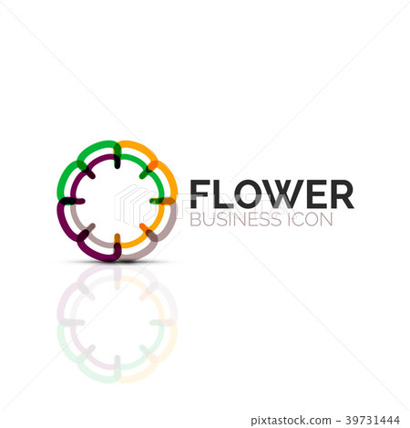 Abstract flower or star minimalistic linear icon 39731444