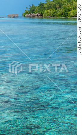 Bay with Underwater Corals in Front of Diving Bay with Underwater Corals in Front of Diving 39734149