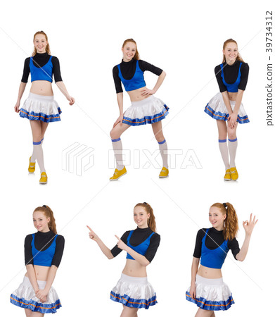 Cheerleader isolated on the white background 39734312