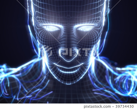 artificial intelligence concept with virtual human artificial intelligence concept with virtual human 39734430