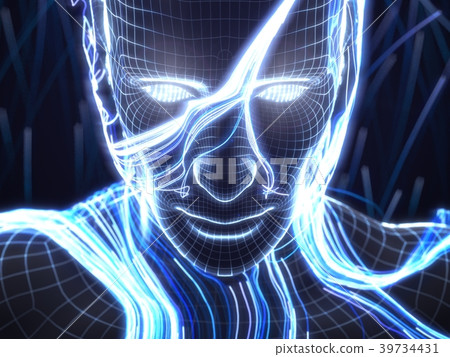 artificial intelligence concept with virtual human artificial intelligence concept with virtual human 39734431