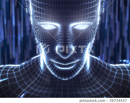 artificial intelligence concept with virtual human artificial intelligence concept with virtual human 39734437
