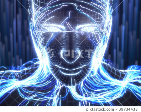 artificial intelligence concept with virtual human artificial intelligence concept with virtual human 39734438