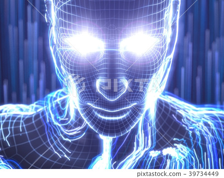artificial intelligence concept with virtual human artificial intelligence concept with virtual human 39734449