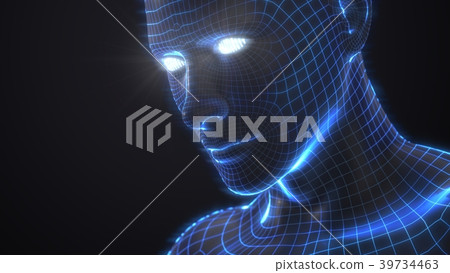 artificial intelligence concept with virtual human artificial intelligence concept with virtual human 39734463