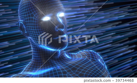 artificial intelligence concept with virtual human artificial intelligence concept with virtual human 39734468
