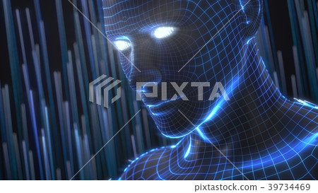 artificial intelligence concept with virtual human 39734469