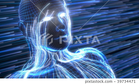 artificial intelligence concept with virtual human artificial intelligence concept with virtual human 39734471