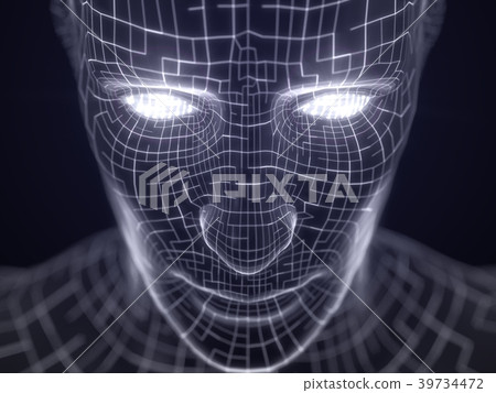 artificial intelligence concept with virtual human artificial intelligence concept with virtual human 39734472