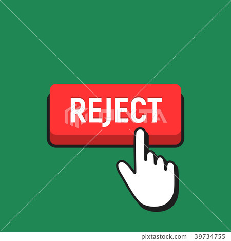 Hand Mouse Cursor Clicks the Reject Button. Hand Mouse Cursor Clicks the Reject Button. 39734755