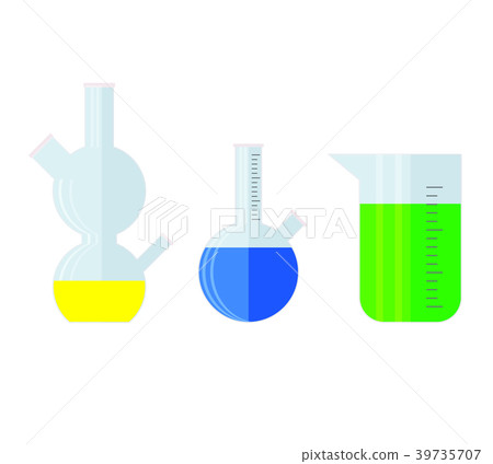 Laboratory glass with chemical colored substance 39735707