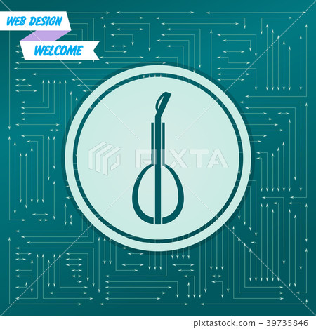 Balalaika icon on a green background, with arrows Balalaika icon on a green background, with arrows 39735846