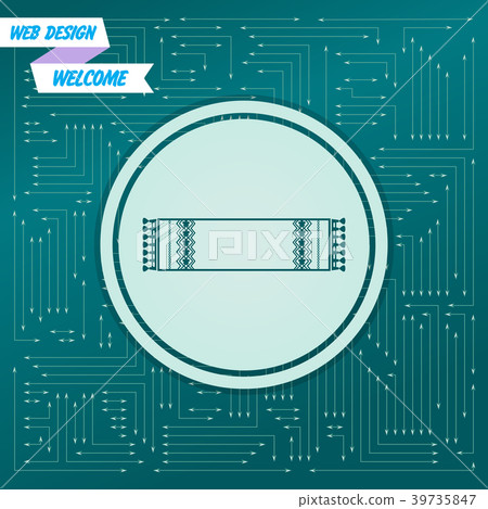 scarf icon on a green background, with arrows in d scarf icon on a green background, with arrows in d 39735847