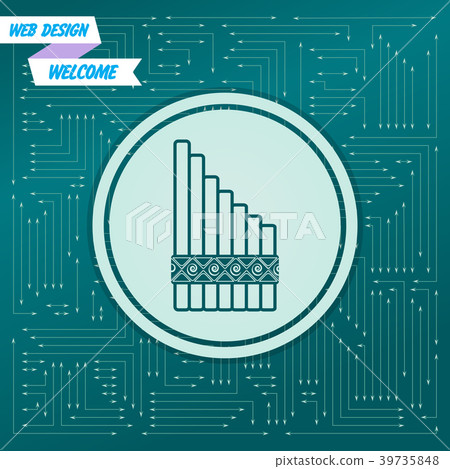 xylophone icon on a green background, with arrows 39735848